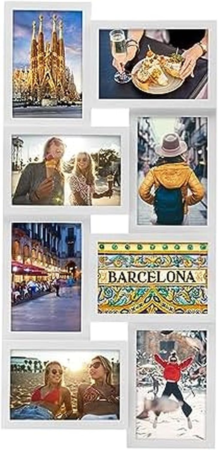 Melannco 18 x 18 Inch 9 Opening Photo Collage Frame, Displays Four 4x6 and Five 6x4 Inch Photos, Black
