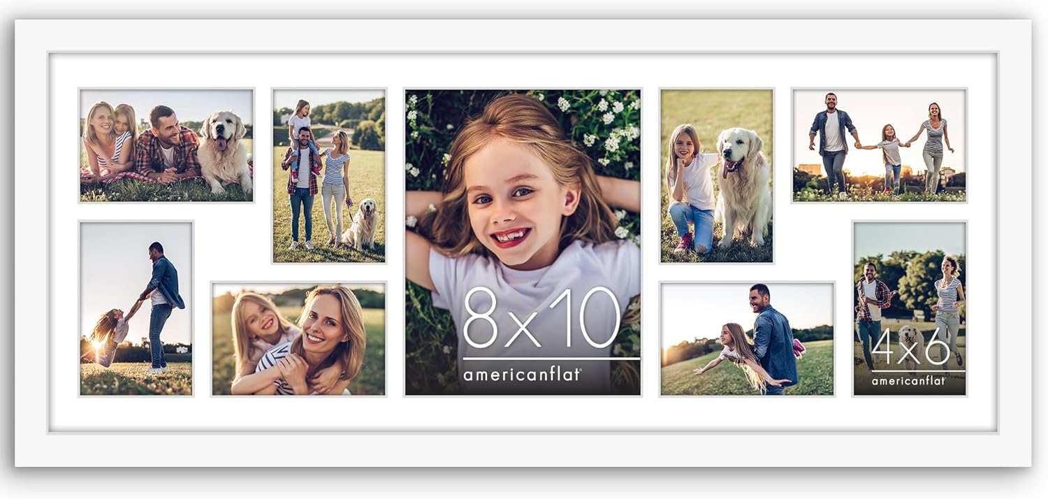 Americanflat 4x6 Collage Picture Frame with Polished Plexiglass - Multi Picture Frames Fit Sixteen 4x6 Photos or Use as One 18x26 Poster Frame for Wall Display - Signature Collection - Black
