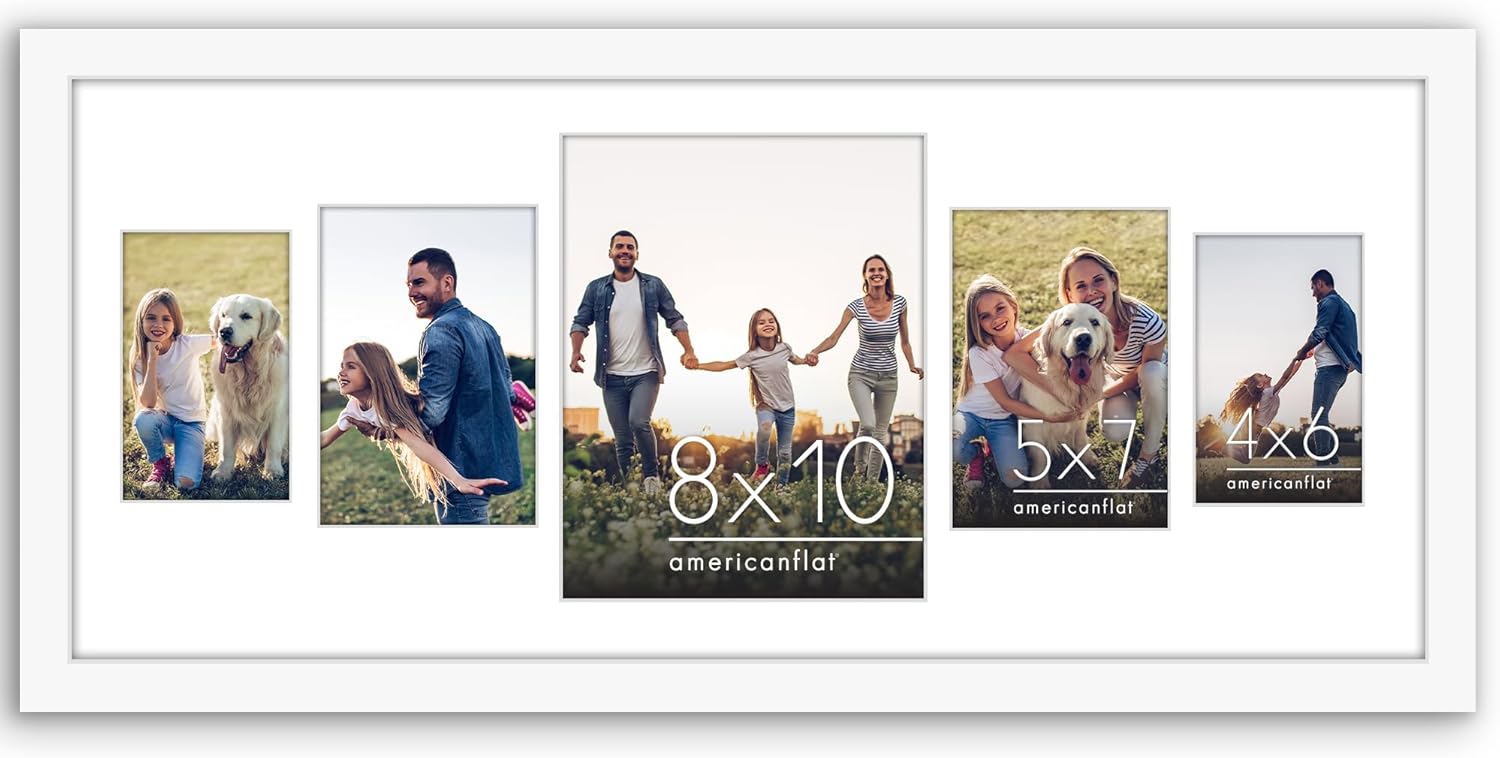Americanflat 4x6 Collage Picture Frame with Polished Plexiglass - Multi Picture Frames Fit Sixteen 4x6 Photos or Use as One 18x26 Poster Frame for Wall Display - Signature Collection - Black
