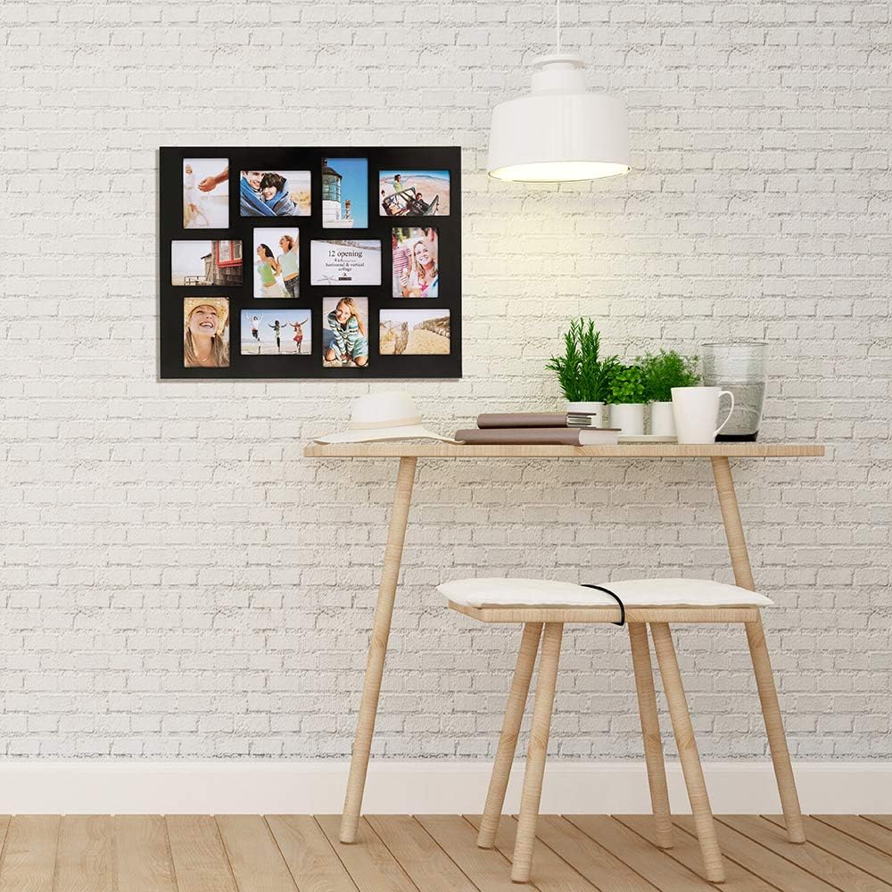 Malden International Designs Black 12 Opening Collage Photo Frame