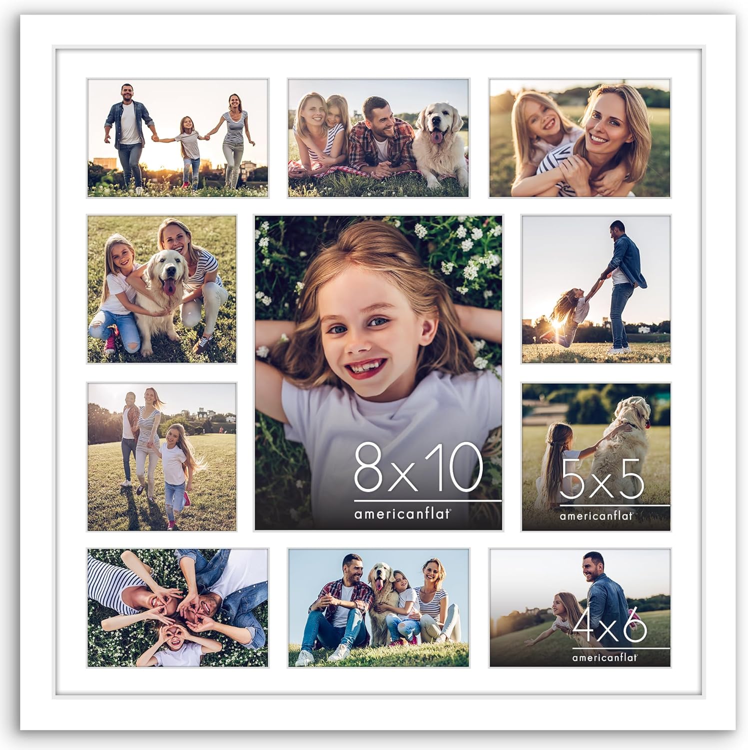 Americanflat 4x6 Collage Picture Frame with Polished Plexiglass - Multi Picture Frames Fit Sixteen 4x6 Photos or Use as One 18x26 Poster Frame for Wall Display - Signature Collection - Black