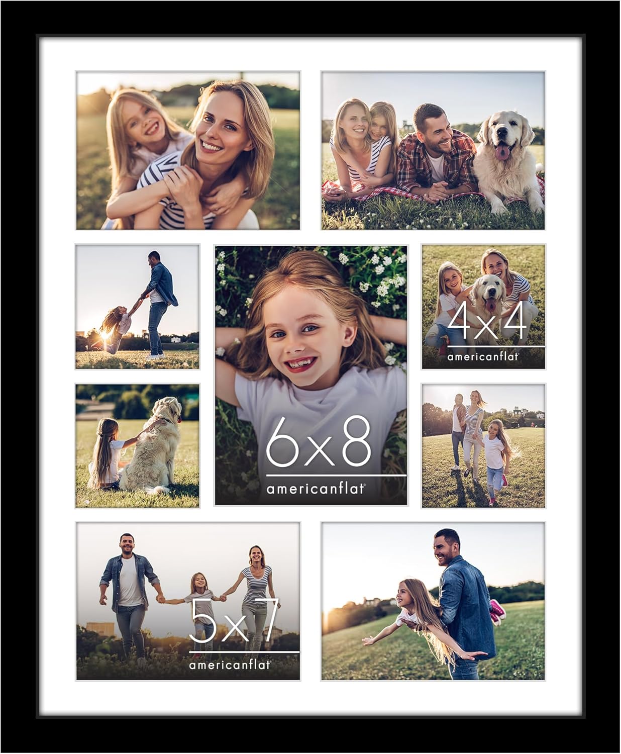 Americanflat 4x6 Collage Picture Frame with Polished Plexiglass - Multi Picture Frames Fit Sixteen 4x6 Photos or Use as One 18x26 Poster Frame for Wall Display - Signature Collection - Black
