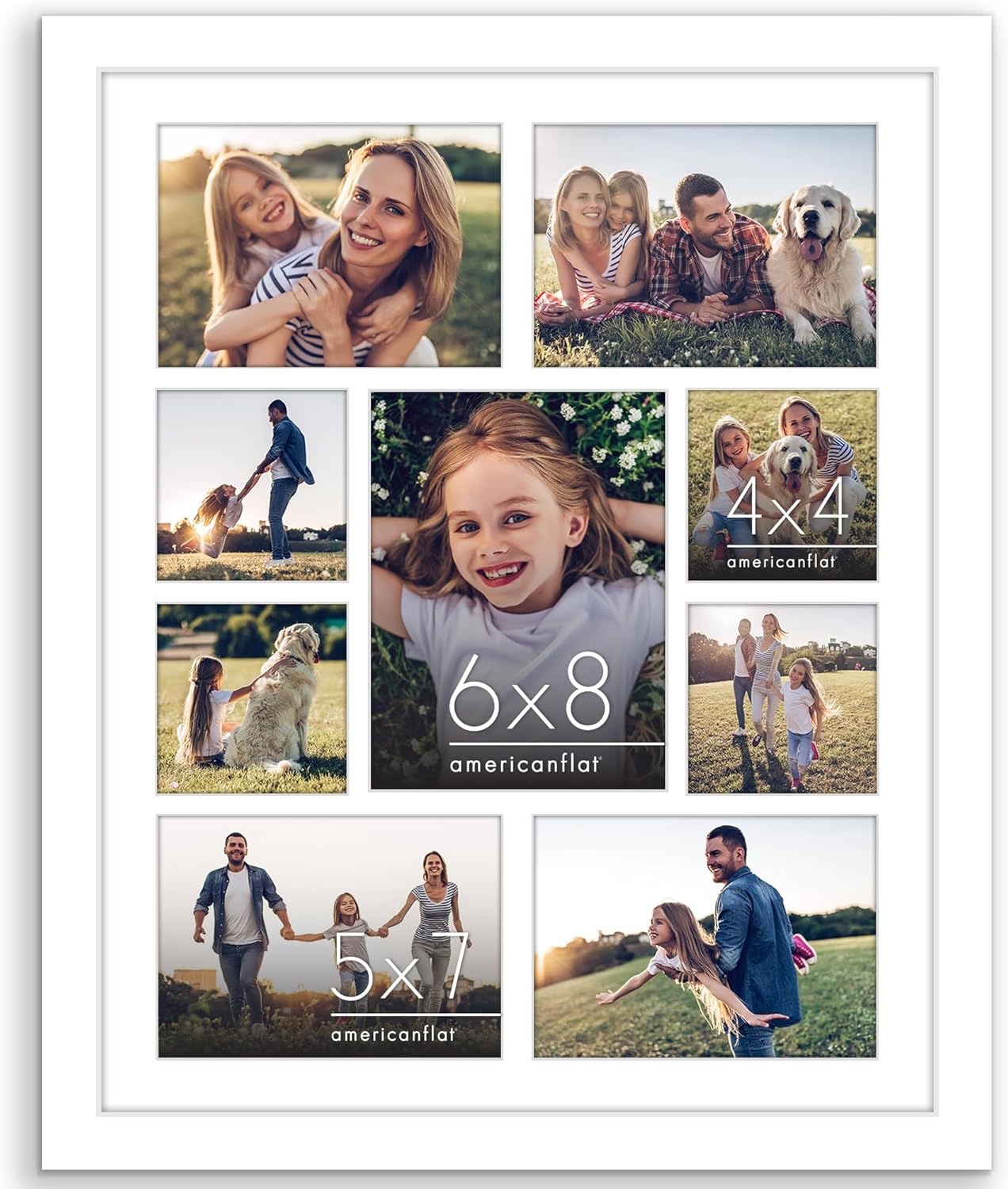 Americanflat 4x6 Collage Picture Frame with Polished Plexiglass - Multi Picture Frames Fit Sixteen 4x6 Photos or Use as One 18x26 Poster Frame for Wall Display - Signature Collection - Black