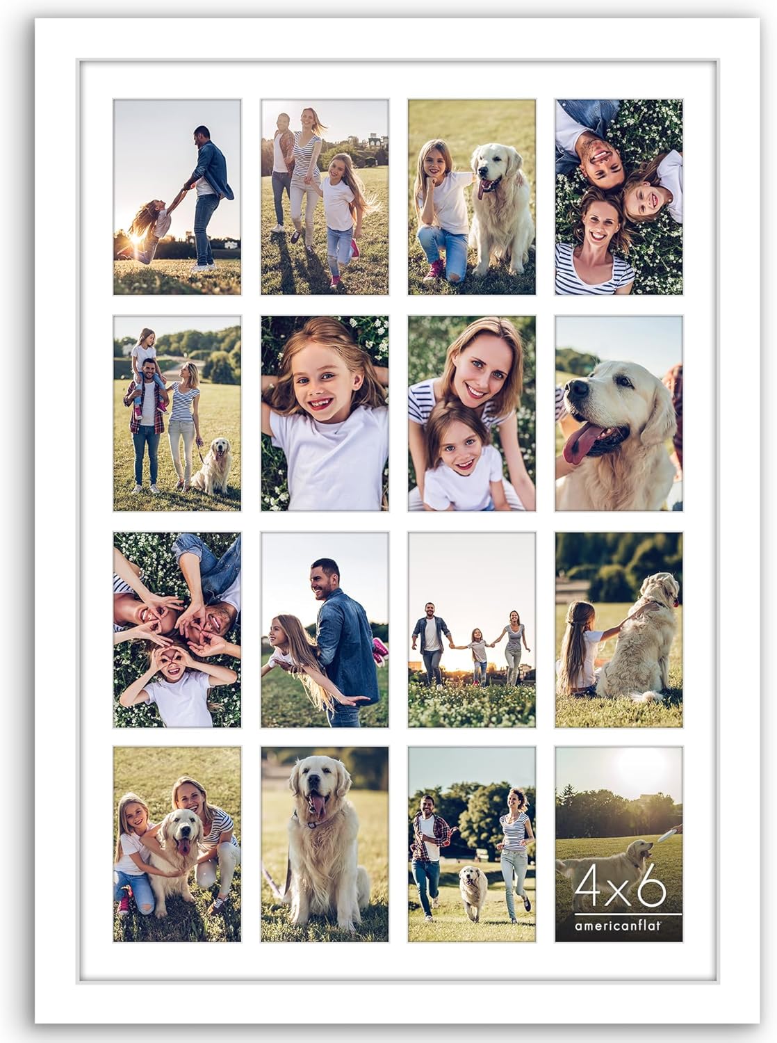 Americanflat 4x6 Collage Picture Frame with Polished Plexiglass - Multi Picture Frames Fit Sixteen 4x6 Photos or Use as One 18x26 Poster Frame for Wall Display - Signature Collection - Black